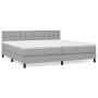 Cama box spring con colchón tela gris claro 200x200 cm de vidaXL, Camas y somieres - Ref: Foro24-3140401, Precio: 592,36 €, D...