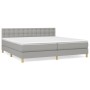 Cama box spring con colchón tela gris claro 200x200 cm de vidaXL, Camas y somieres - Ref: Foro24-3140961, Precio: 578,51 €, D...