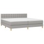 Cama box spring con colchón tela gris claro 200x200 cm de vidaXL, Camas y somieres - Ref: Foro24-3140961, Precio: 578,51 €, D...