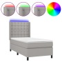 Cama box spring colchón y luces LED tela gris claro 100x200 cm de vidaXL, Camas y somieres - Ref: Foro24-3138613, Precio: 361...