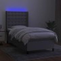 Cama box spring colchón y luces LED tela gris claro 100x200 cm de vidaXL, Camas y somieres - Ref: Foro24-3138613, Precio: 361...