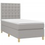 Cama box spring con colchón tela gris claro 100x200 cm de vidaXL, Camas y somieres - Ref: Foro24-3142633, Precio: 342,65 €, D...