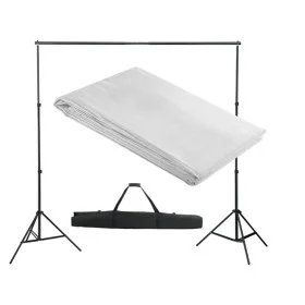 Sistema de soporte de telón fondo 300x300 cm blanco de vidaXL, Fondos - Ref: Foro24-160068, Precio: 74,97 €, Descuento: %