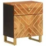 Mesita de noche madera maciza mango marrón y negro 50x33x60 c de vidaXL, Mesitas de noche - Ref: Foro24-356791, Precio: 65,76...