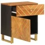 Mesita de noche madera maciza mango marrón y negro 50x33x60 c de vidaXL, Mesitas de noche - Ref: Foro24-356791, Precio: 65,76...