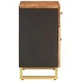Mesita de noche madera maciza mango marrón y negro 50x33x60 c de vidaXL, Mesitas de noche - Ref: Foro24-356791, Precio: 65,76...