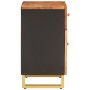 Mesita de noche madera maciza mango marrón y negro 50x33x60 c de vidaXL, Mesitas de noche - Ref: Foro24-356791, Precio: 66,48...