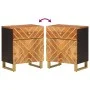 Mesita de noche madera maciza mango marrón y negro 50x33x60 c de vidaXL, Mesitas de noche - Ref: Foro24-356791, Precio: 65,76...