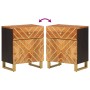 Mesita de noche madera maciza mango marrón y negro 50x33x60 c de vidaXL, Mesitas de noche - Ref: Foro24-356791, Precio: 66,48...