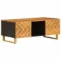 Mesa de centro madera maciza de mango negro marrón 100x54x40 cm de vidaXL, Mesas de centro - Ref: Foro24-356795, Precio: 96,9...