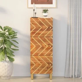 Aparador alto madera maciza mango marrón y negro 40x33,5x110 cm de vidaXL, Aparadores - Ref: Foro24-356812, Precio: 126,53 €,...