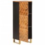 Aparador alto madera maciza mango marrón y negro 40x33,5x110 cm de vidaXL, Aparadores - Ref: Foro24-356812, Precio: 128,59 €,...