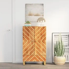 Aparador de madera maciza mango marrón y negro 60x33,5x100 cm de vidaXL, Aparadores - Ref: Foro24-356813, Precio: 159,22 €, D...