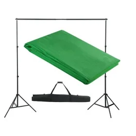 Sistema de soporte de telón fondo 300x300 cm verde de vidaXL, Fondos - Ref: Foro24-160066, Precio: 61,53 €, Descuento: %