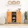 Mueble aparador madera maciza mango marrón/negro 90x33,5x75 cm de vidaXL, Aparadores - Ref: Foro24-356811, Precio: 152,34 €, ...