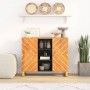 Mueble aparador madera maciza mango marrón/negro 90x33,5x75 cm de vidaXL, Aparadores - Ref: Foro24-356811, Precio: 154,76 €, ...