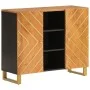 Mueble aparador madera maciza mango marrón/negro 90x33,5x75 cm de vidaXL, Aparadores - Ref: Foro24-356811, Precio: 152,34 €, ...