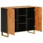 Mueble aparador madera maciza mango marrón/negro 90x33,5x75 cm de vidaXL, Aparadores - Ref: Foro24-356811, Precio: 152,34 €, ...