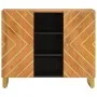 Mueble aparador madera maciza mango marrón/negro 90x33,5x75 cm de vidaXL, Aparadores - Ref: Foro24-356811, Precio: 152,34 €, ...