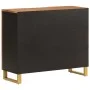 Mueble aparador madera maciza mango marrón/negro 90x33,5x75 cm de vidaXL, Aparadores - Ref: Foro24-356811, Precio: 152,34 €, ...
