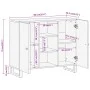 Mueble aparador madera maciza mango marrón/negro 90x33,5x75 cm de vidaXL, Aparadores - Ref: Foro24-356811, Precio: 152,34 €, ...