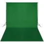 Sistema de soporte de telón fondo 300x300 cm verde de vidaXL, Fondos - Ref: Foro24-160066, Precio: 61,53 €, Descuento: %