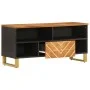 Mueble de TV madera maciza mango marrón y negro 100x33,5x46 cm de vidaXL, Muebles TV - Ref: Foro24-356799, Precio: 68,34 €, D...