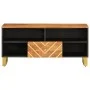 Mueble de TV madera maciza mango marrón y negro 100x33,5x46 cm de vidaXL, Muebles TV - Ref: Foro24-356799, Precio: 68,34 €, D...