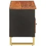 Mueble de TV madera maciza mango marrón y negro 100x33,5x46 cm de vidaXL, Muebles TV - Ref: Foro24-356799, Precio: 68,34 €, D...