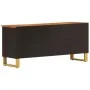 Mueble de TV madera maciza mango marrón y negro 100x33,5x46 cm de vidaXL, Muebles TV - Ref: Foro24-356799, Precio: 68,34 €, D...