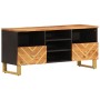 Mueble de TV madera maciza mango marrón y negro 100x33,5x46 cm de vidaXL, Muebles TV - Ref: Foro24-356801, Precio: 80,76 €, D...