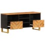 Mueble de TV madera maciza mango marrón y negro 100x33,5x46 cm de vidaXL, Muebles TV - Ref: Foro24-356801, Precio: 80,76 €, D...