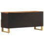 Mueble de TV madera maciza mango marrón y negro 100x33,5x46 cm de vidaXL, Muebles TV - Ref: Foro24-356801, Precio: 80,76 €, D...