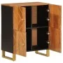 Mueble auxiliar madera maciza mango marrón/negro 60x33,5x75 cm de vidaXL, Aparadores - Ref: Foro24-356809, Precio: 129,23 €, ...