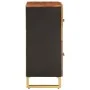Mueble auxiliar madera maciza mango marrón/negro 60x33,5x75 cm de vidaXL, Aparadores - Ref: Foro24-356809, Precio: 129,23 €, ...