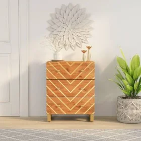 Mueble auxiliar madera maciza mango marrón/negro 60x33,5x75 cm de vidaXL, Aparadores - Ref: Foro24-356786, Precio: 149,59 €, ...