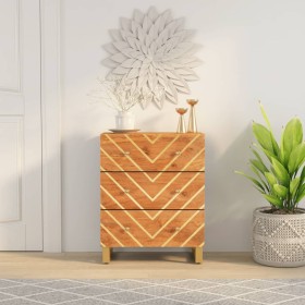Mueble auxiliar madera maciza mango marrón/negro 60x33,5x75 cm de vidaXL, Aparadores - Ref: Foro24-356786, Precio: 152,27 €, ...