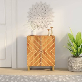 Mueble auxiliar madera maciza mango marrón/negro 60x33,5x75 cm de vidaXL, Aparadores - Ref: Foro24-356785, Precio: 129,70 €, ...