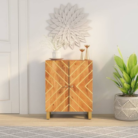 Mueble auxiliar madera maciza mango marrón/negro 60x33,5x75 cm de vidaXL, Aparadores - Ref: Foro24-356785, Precio: 129,70 €, ...