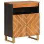 Mueble auxiliar madera maciza mango marrón/negro 60x33,5x75 cm de vidaXL, Aparadores - Ref: Foro24-356808, Precio: 109,76 €, ...