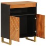 Mueble auxiliar madera maciza mango marrón/negro 60x33,5x75 cm de vidaXL, Aparadores - Ref: Foro24-356808, Precio: 109,76 €, ...