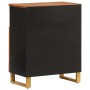 Mueble auxiliar madera maciza mango marrón/negro 60x33,5x75 cm de vidaXL, Aparadores - Ref: Foro24-356808, Precio: 109,76 €, ...
