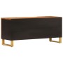 Mueble de TV madera maciza mango marrón y negro 105x33,5x46 cm de vidaXL, Muebles TV - Ref: Foro24-356797, Precio: 82,12 €, D...