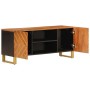 Mueble de TV madera maciza mango marrón y negro 105x33,5x46 cm de vidaXL, Muebles TV - Ref: Foro24-356783, Precio: 91,51 €, D...