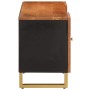 Mueble de TV madera maciza mango marrón y negro 105x33,5x46 cm de vidaXL, Muebles TV - Ref: Foro24-356783, Precio: 91,51 €, D...