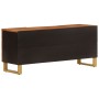 Mueble de TV madera maciza mango marrón y negro 105x33,5x46 cm de vidaXL, Muebles TV - Ref: Foro24-356783, Precio: 91,51 €, D...