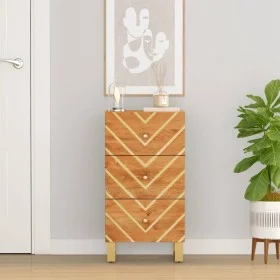 Mueble auxiliar madera maciza mango marrón/negro 40x33,5x75 cm de vidaXL, Aparadores - Ref: Foro24-356806, Precio: 70,97 €, D...