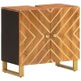 Mueble para lavabo de baño madera maciza mango marrón y negro de vidaXL, Tocadores de baño - Ref: Foro24-356802, Precio: 97,2...