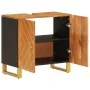 Mueble para lavabo de baño madera maciza mango marrón y negro de vidaXL, Tocadores de baño - Ref: Foro24-356802, Precio: 95,7...
