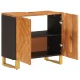 Mueble para lavabo de baño madera maciza mango marrón y negro de vidaXL, Tocadores de baño - Ref: Foro24-356802, Precio: 97,2...